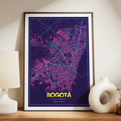 Bogotá Cyberpunk Map Poster