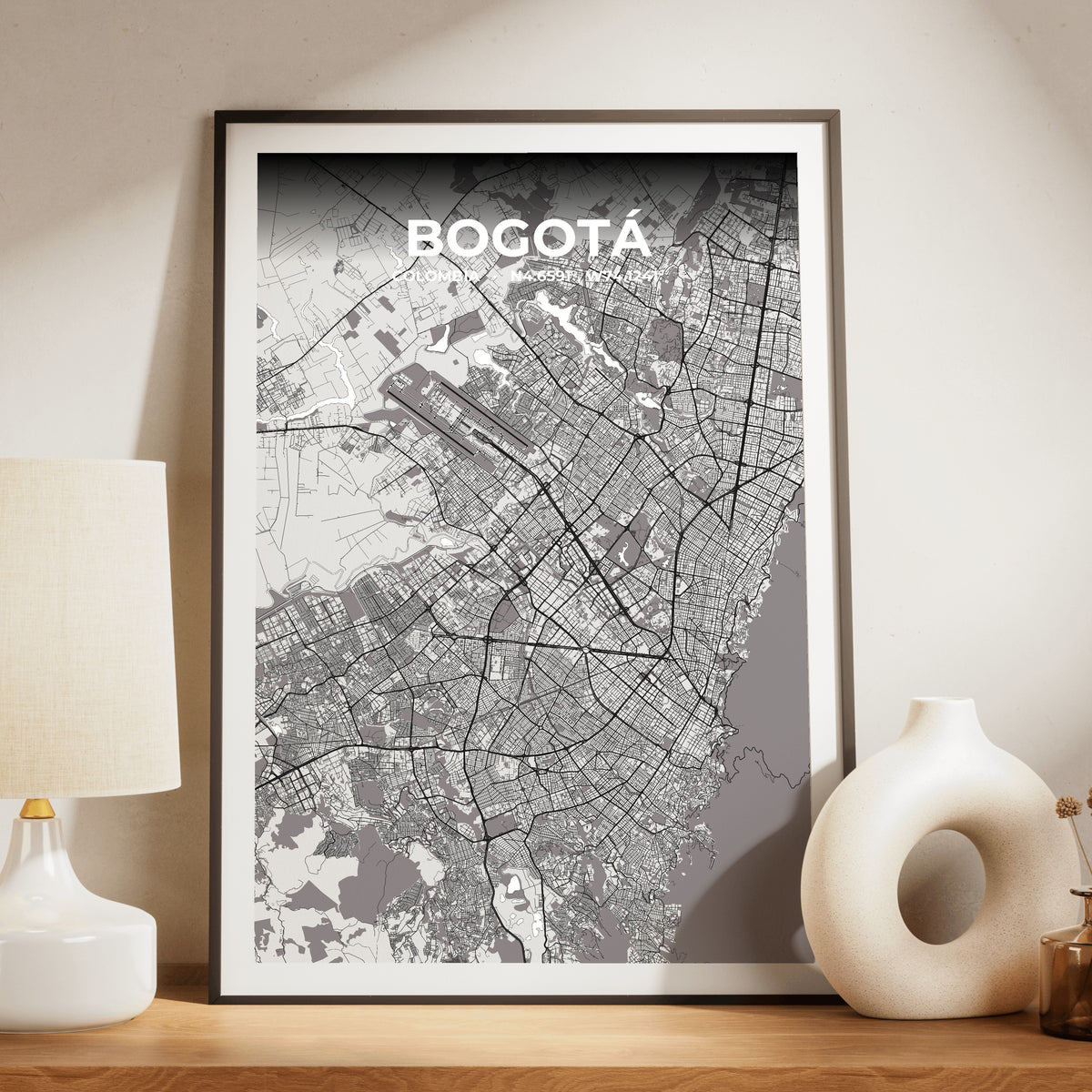 Bogotá Ash Map Poster