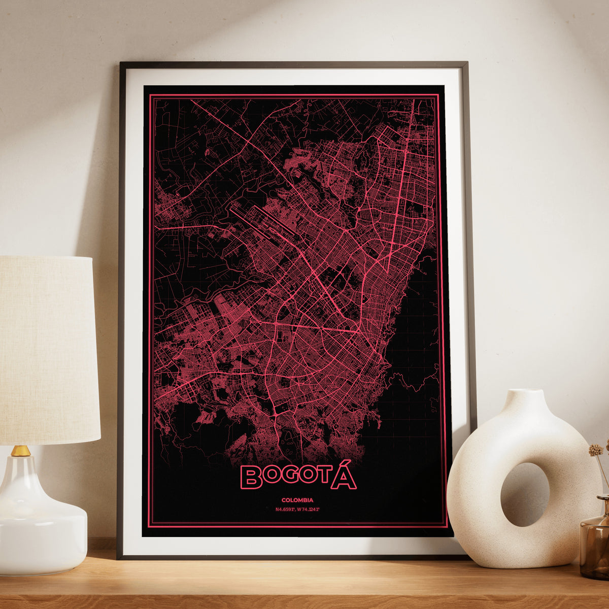 Bogotá Phosphor Map Poster - System Alert