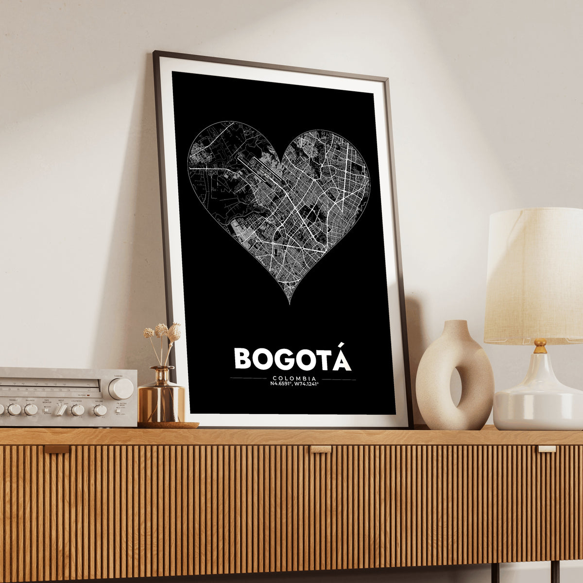 Bogotá Heart Map Poster