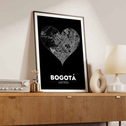 Bogotá Heart Map Poster