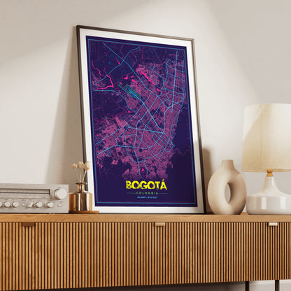 Bogotá Cyberpunk Map Poster