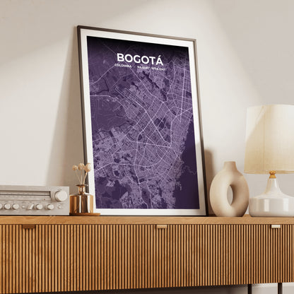 Bogotá Dusk Map Poster