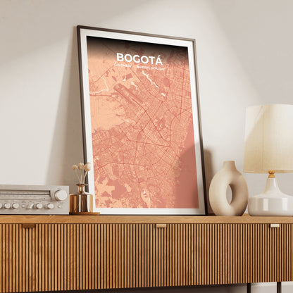 Bogotá Blush Map Poster