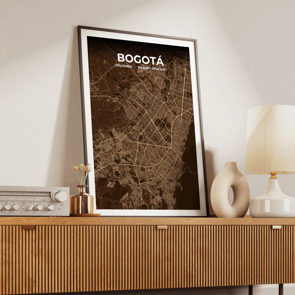 Bogotá Plum Map Poster