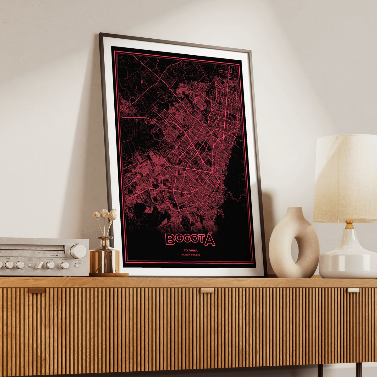 Bogotá Phosphor Map Poster - System Alert