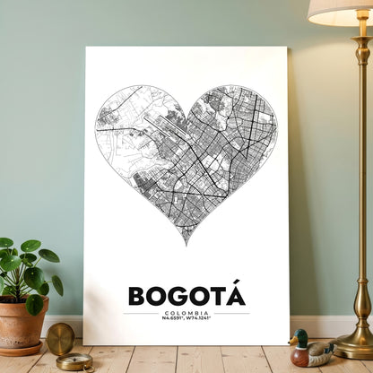 Bogotá Heart Map Poster