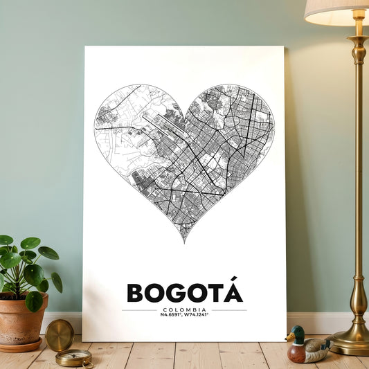 Bogotá Heart Map Poster