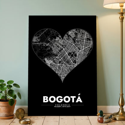 Bogotá Heart Map Poster