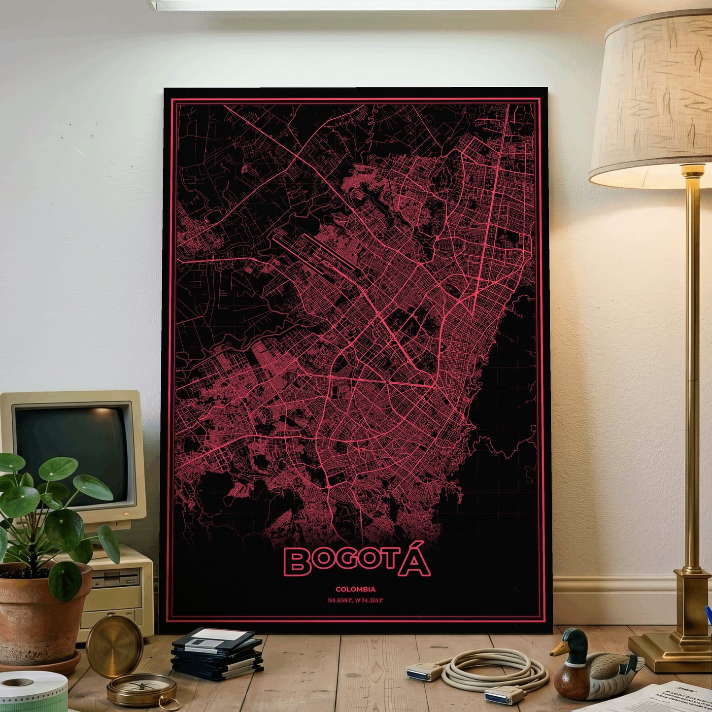 Bogotá Phosphor Map Poster - System Alert