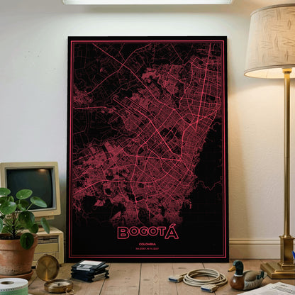 Bogotá Phosphor Map Poster - System Alert