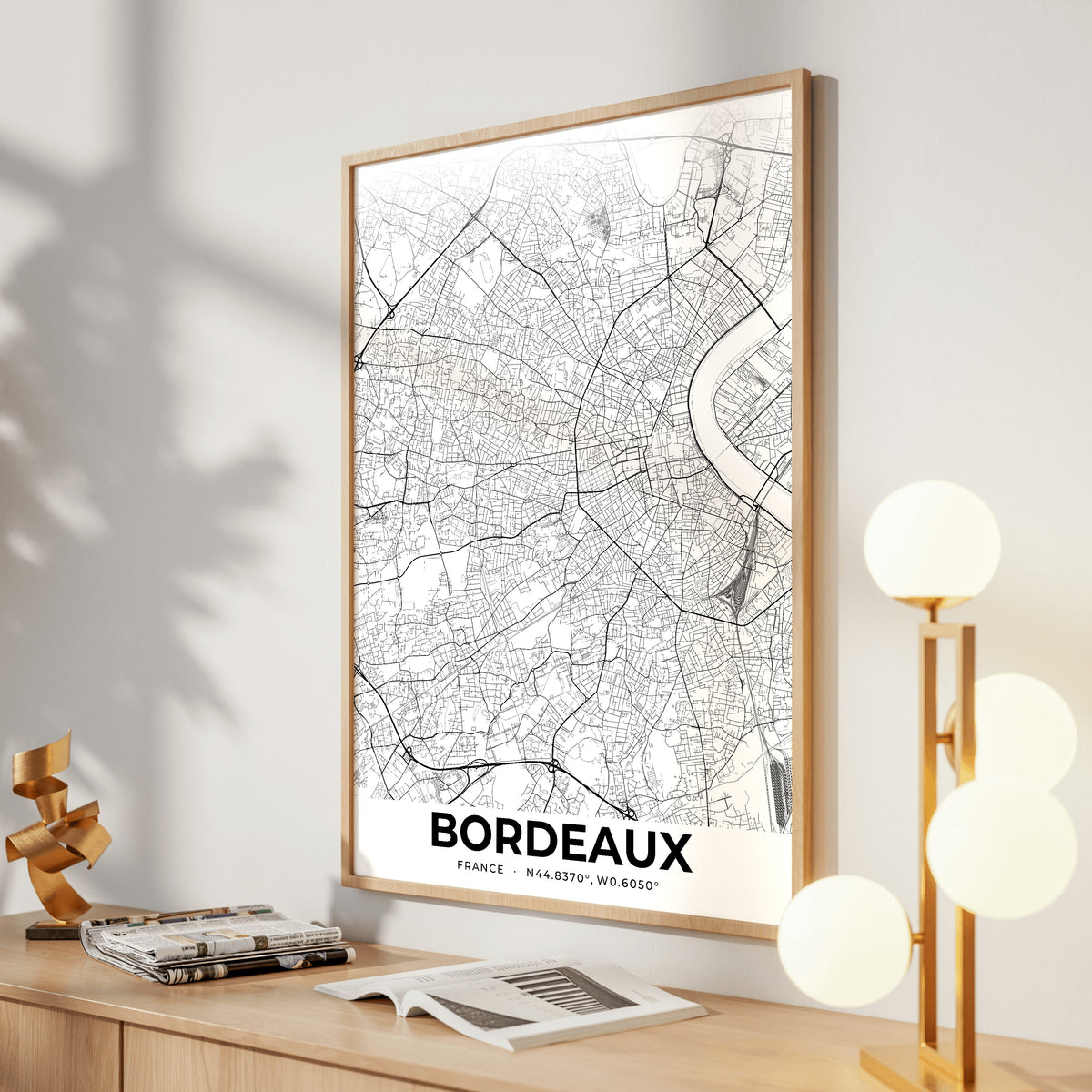 Bordeaux Elegant Map Poster