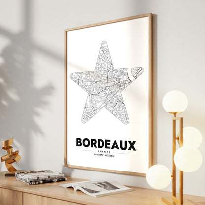 Bordeaux Star Map Poster