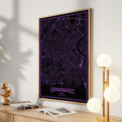 Bordeaux Phosphor Map Poster - EGA Violet