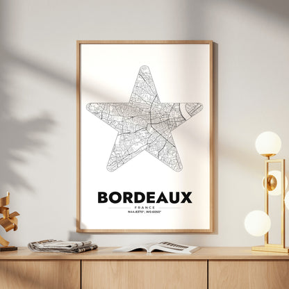 Bordeaux Star Map Poster