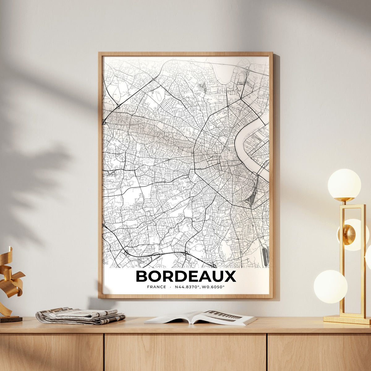Bordeaux Elegant Map Poster