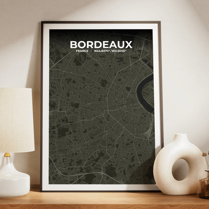 Bordeaux Sable Map Poster
