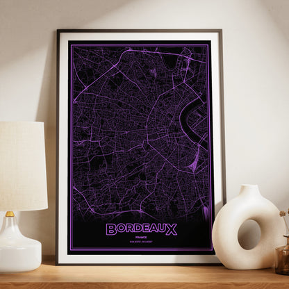 Bordeaux Phosphor Map Poster - EGA Violet