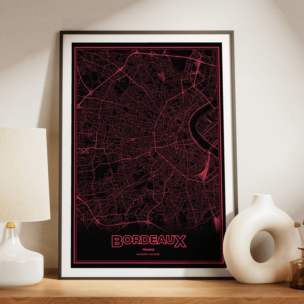 Bordeaux Phosphor Map Poster - System Alert