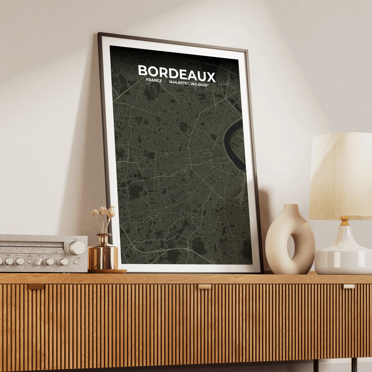 Bordeaux Sable Map Poster