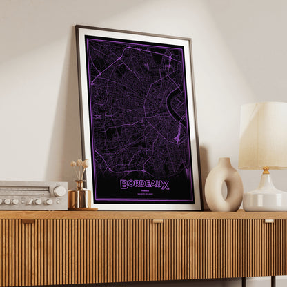 Bordeaux Phosphor Map Poster - EGA Violet