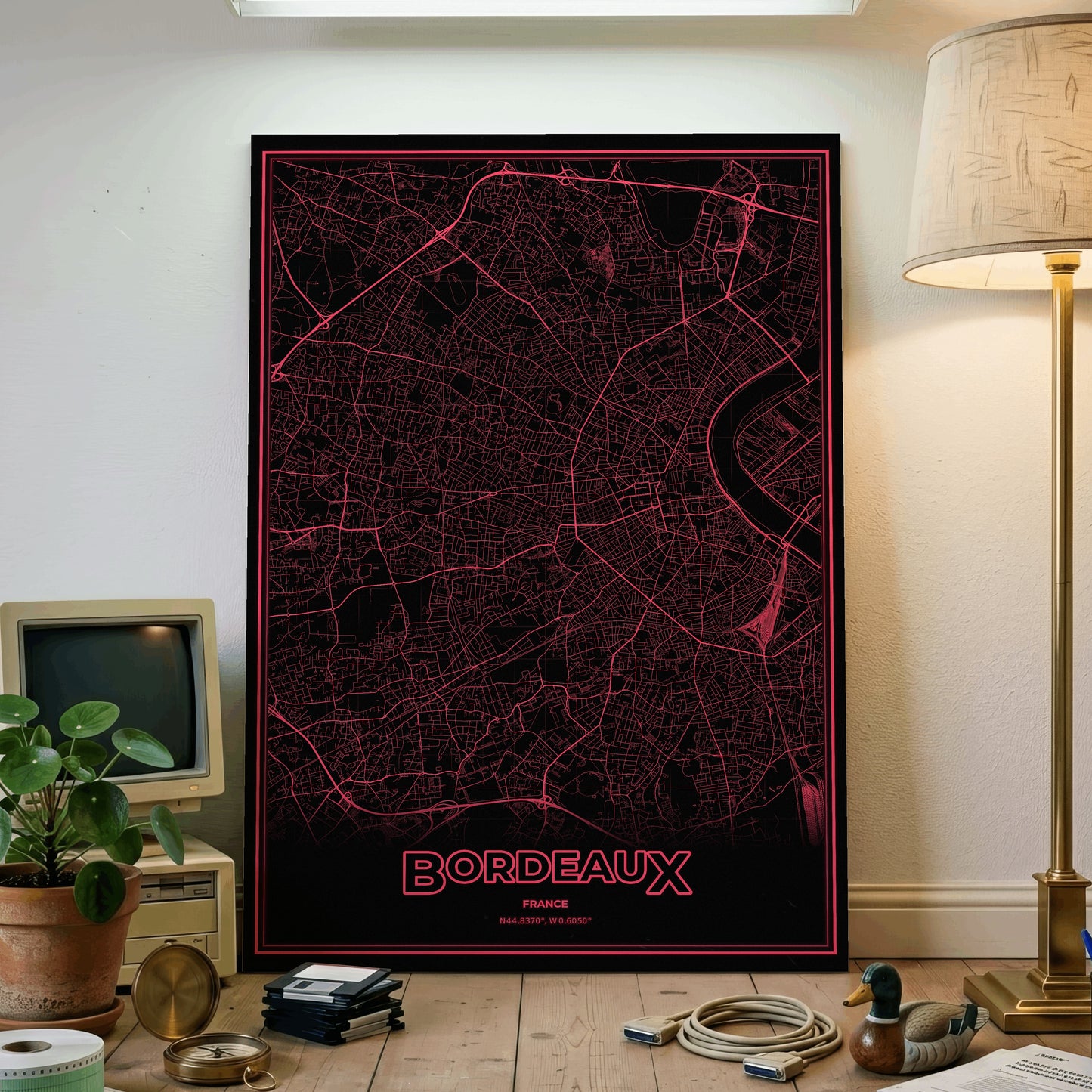 Bordeaux Phosphor Map Poster - System Alert