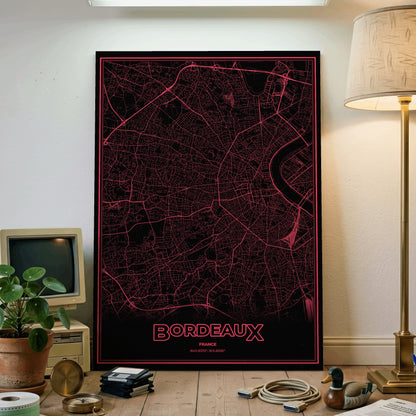 Bordeaux Phosphor Map Poster - System Alert