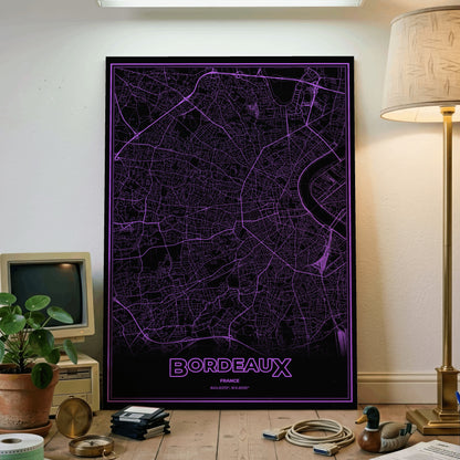 Bordeaux Phosphor Map Poster - EGA Violet