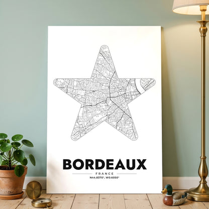 Bordeaux Star Map Poster