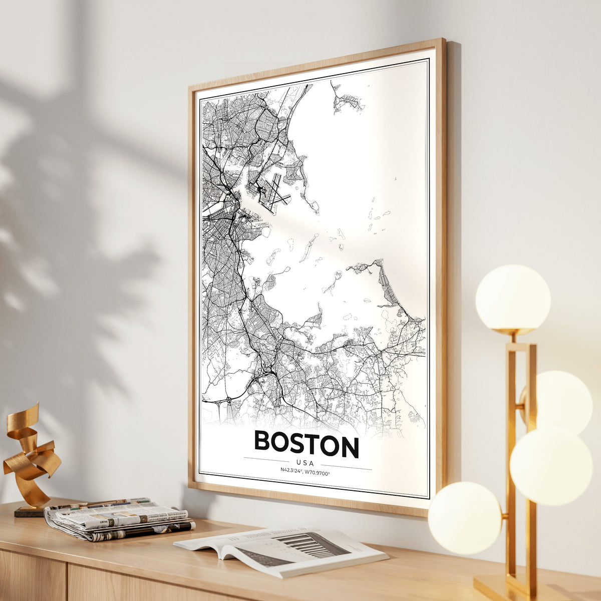 Boston Modern Map Poster