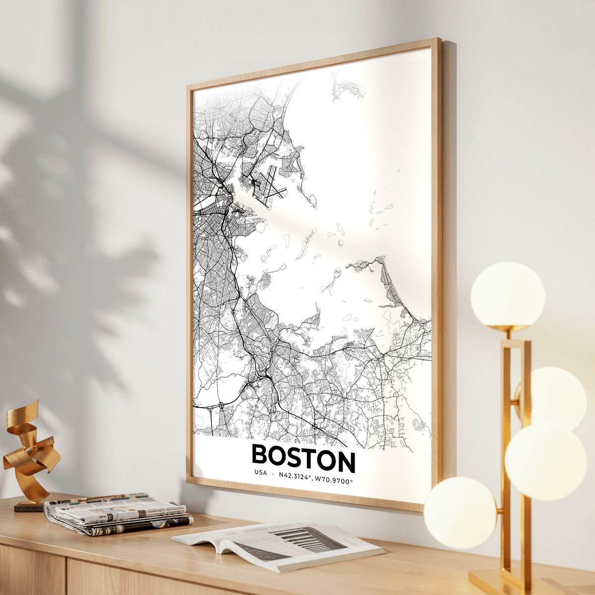 Boston Elegant Map Poster