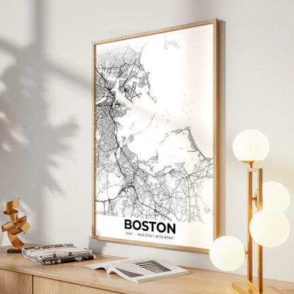 Boston Elegant Map Poster