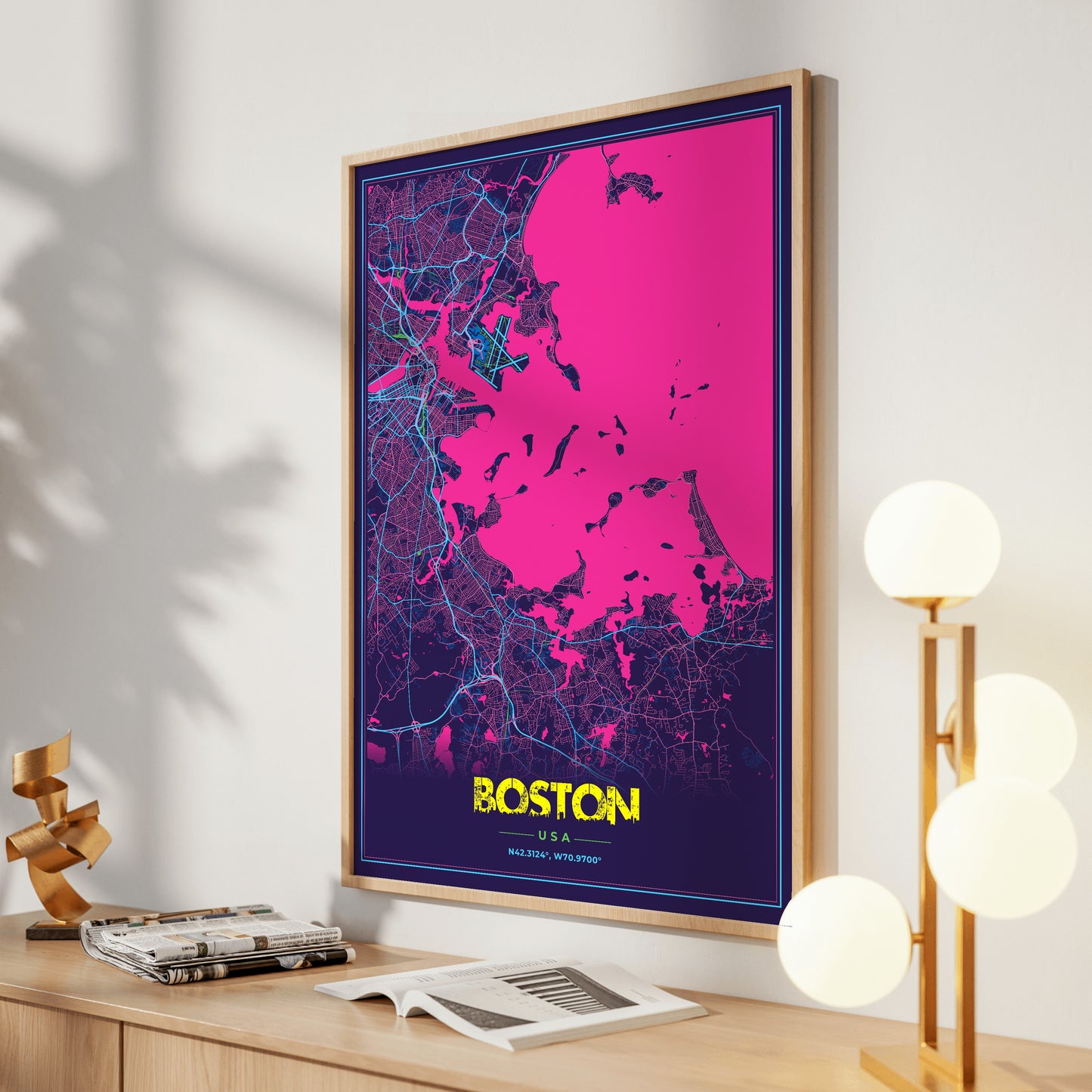Boston Cyberpunk Map Poster