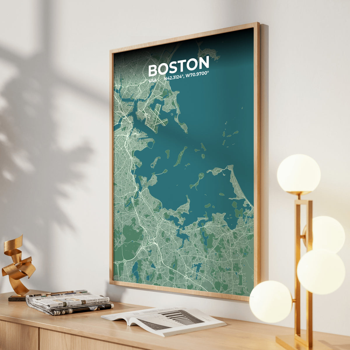 Boston Mist Map Poster