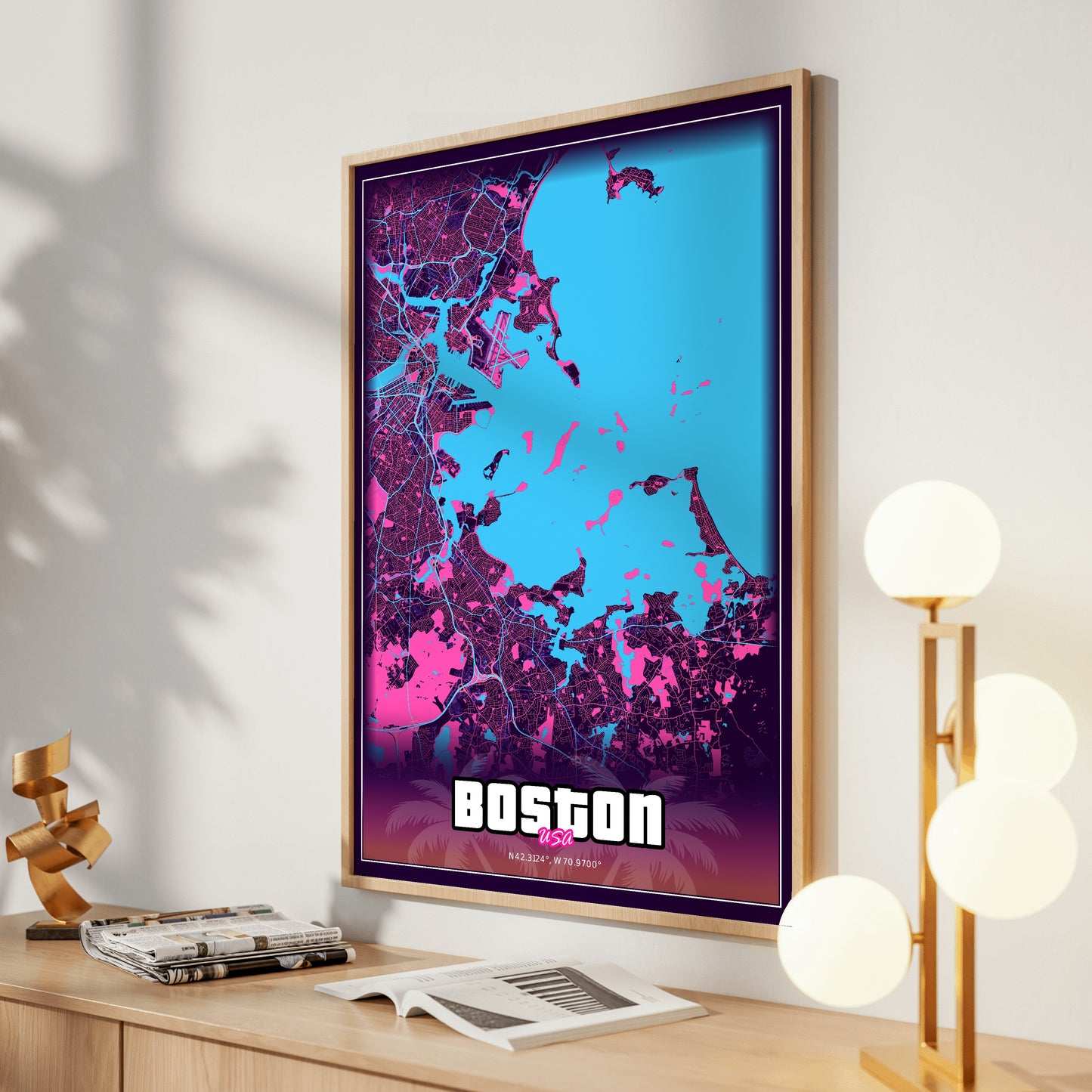 Boston GTA Map Poster