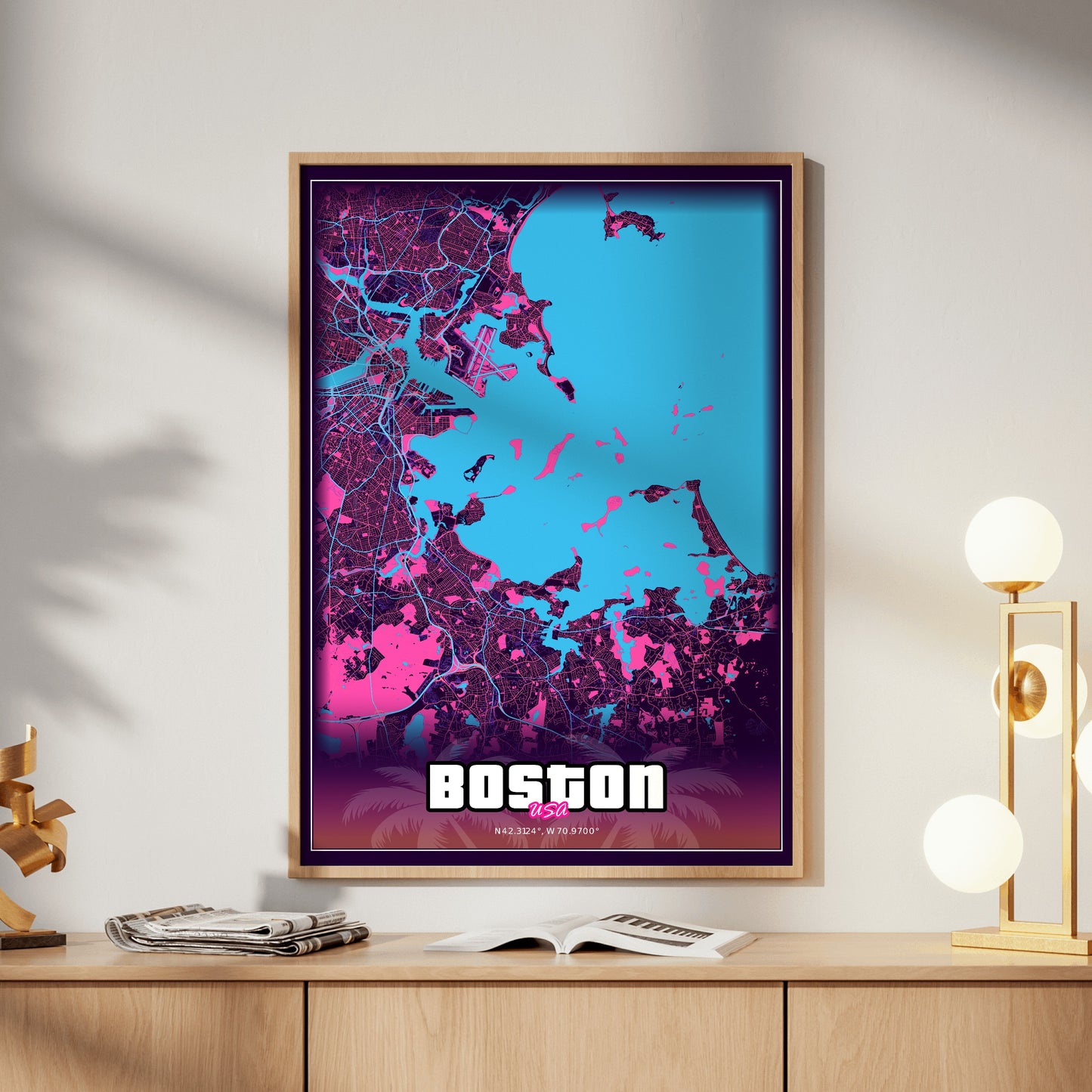 Boston GTA Map Poster