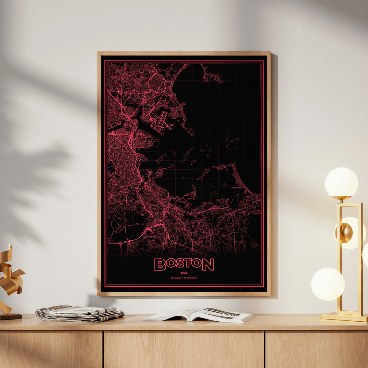 Boston Phosphor Map Poster - System Alert