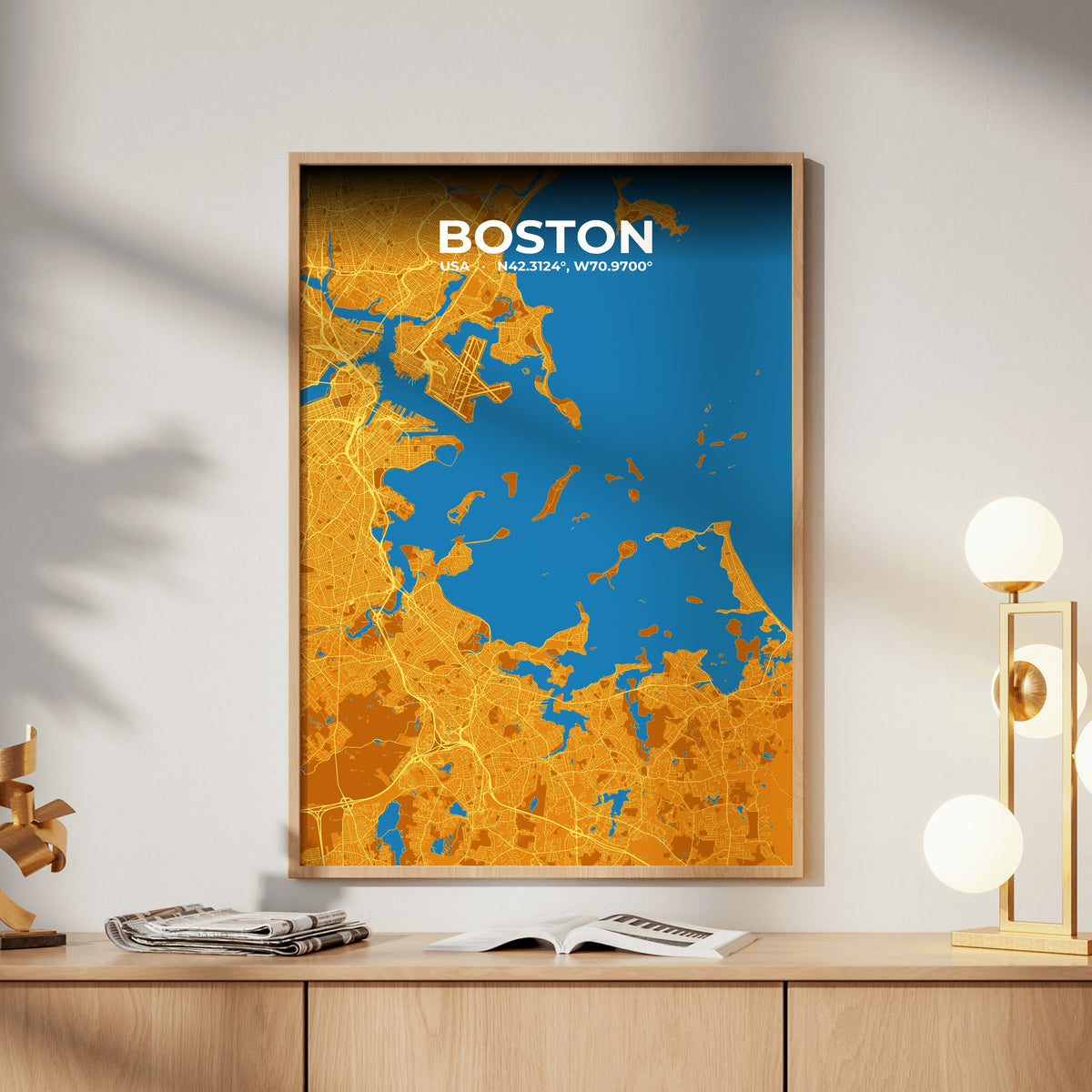 Boston Scorch Map Poster