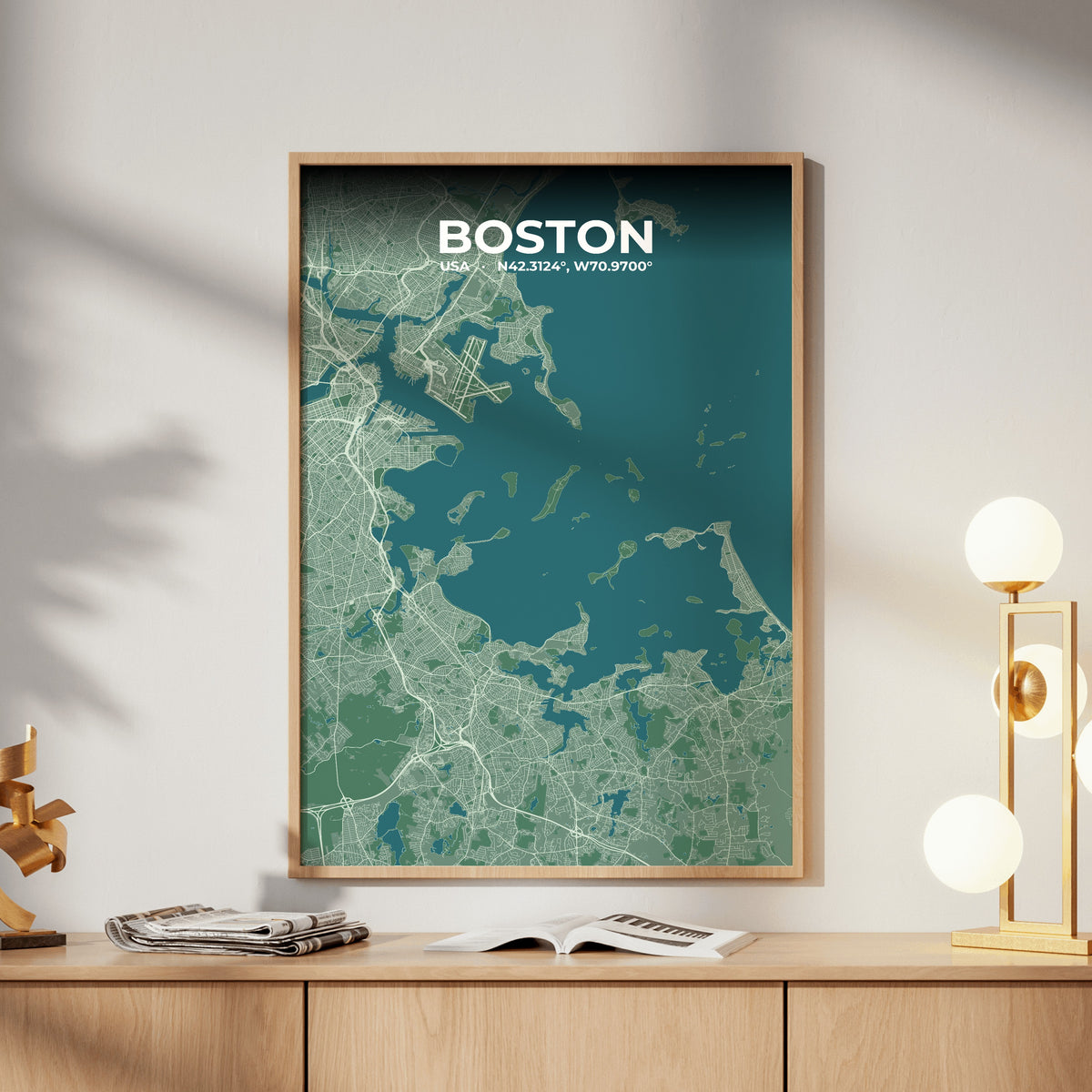 Boston Mist Map Poster