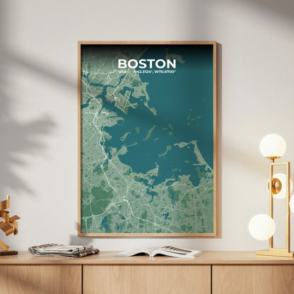 Boston Mist Map Poster