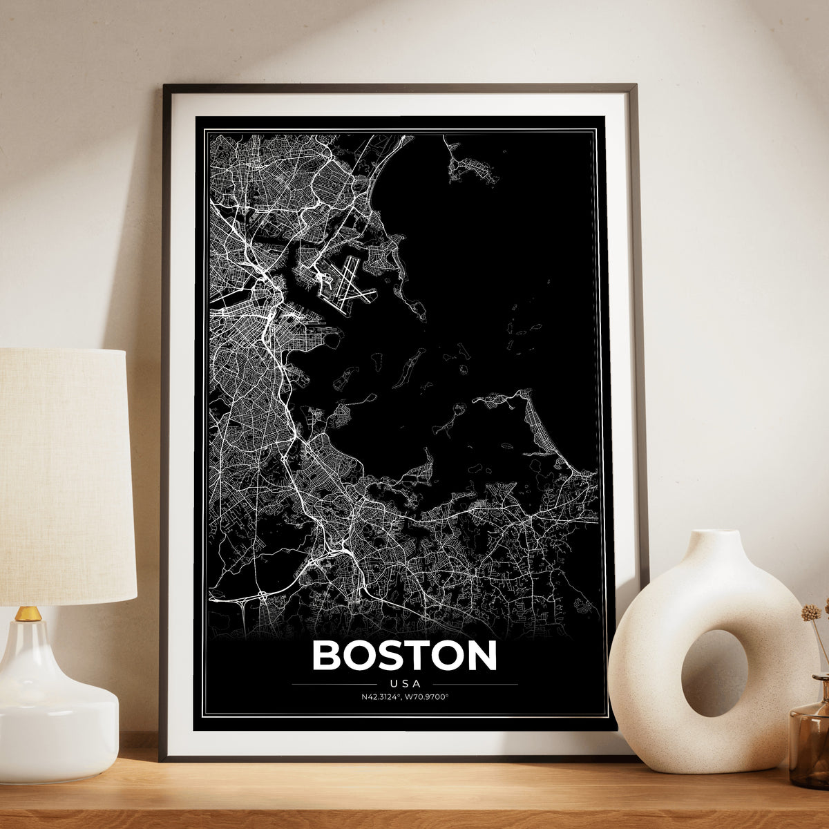 Boston Modern Map Poster