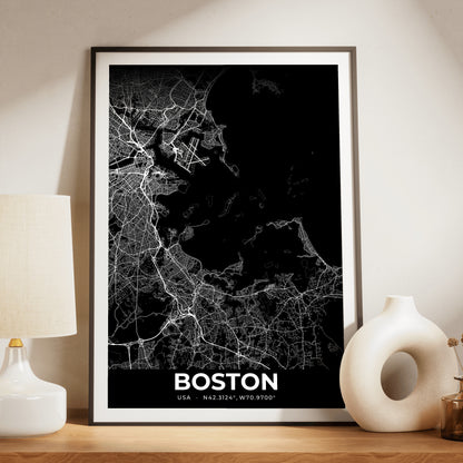 Boston Elegant Map Poster