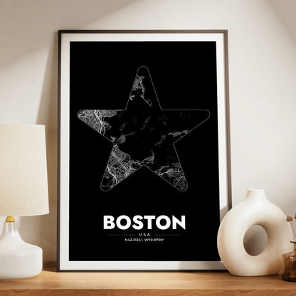 Boston Star Map Poster