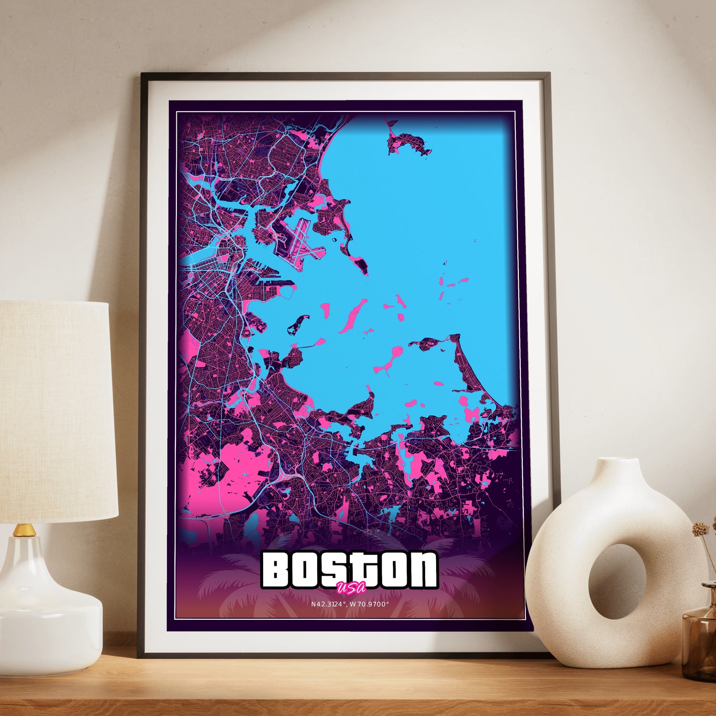 Boston GTA Map Poster