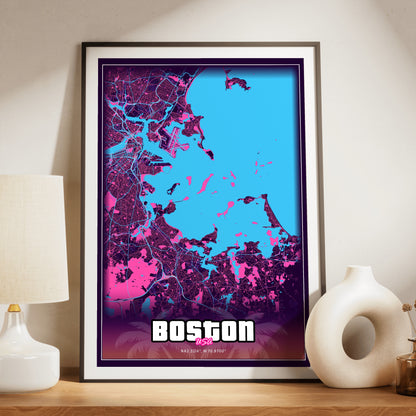 Boston GTA Map Poster