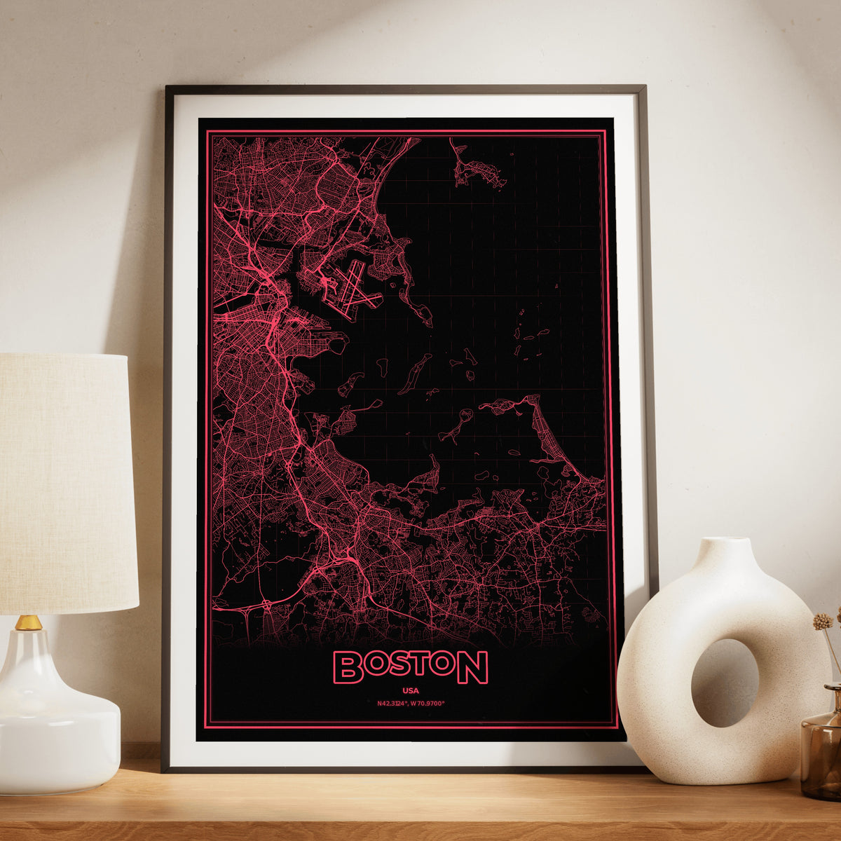 Boston Phosphor Map Poster - System Alert