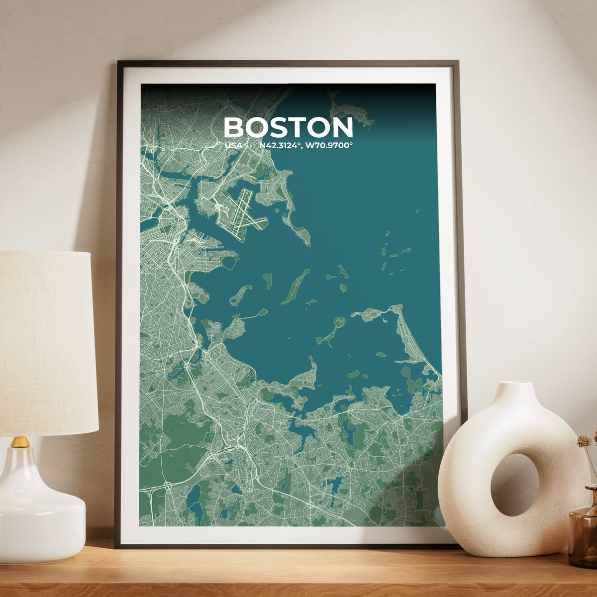 Boston Mist Map Poster