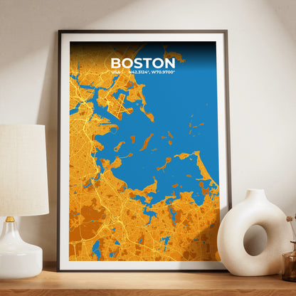 Boston Scorch Map Poster