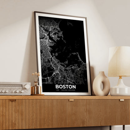 Boston Elegant Map Poster