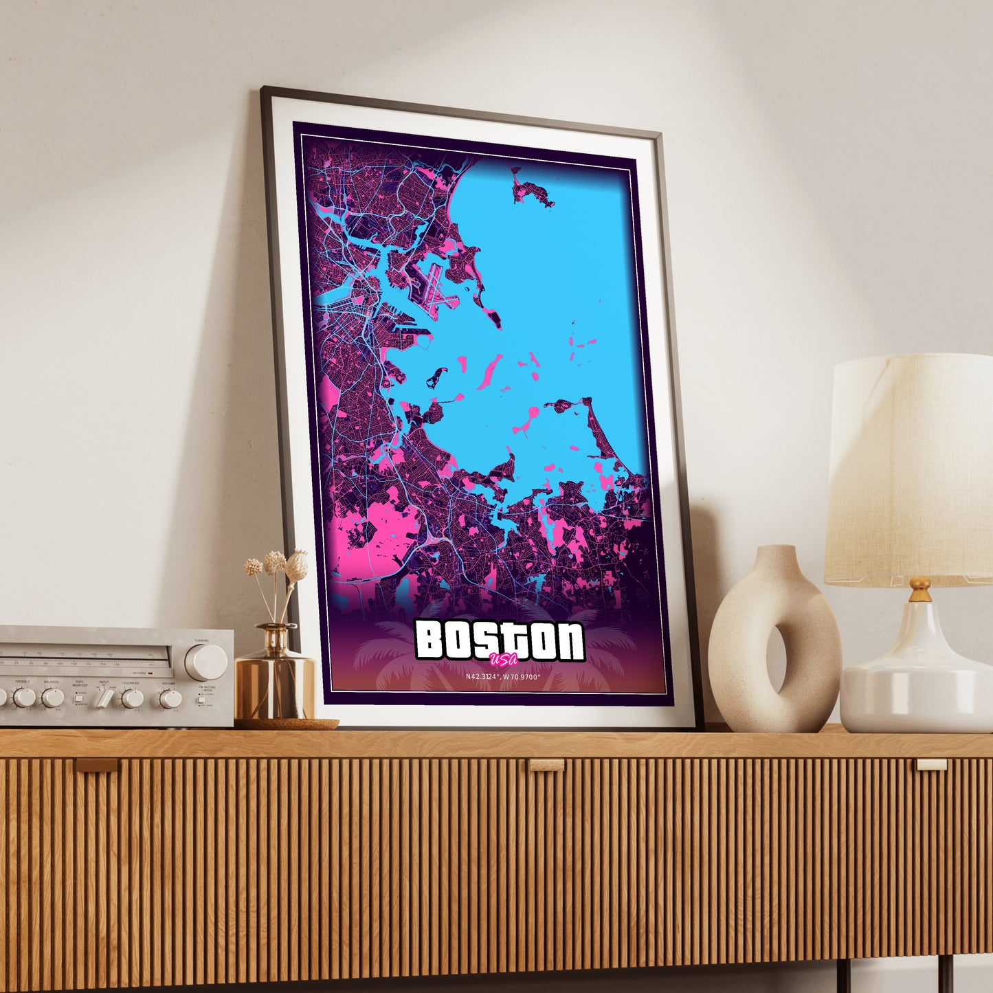 Boston GTA Map Poster